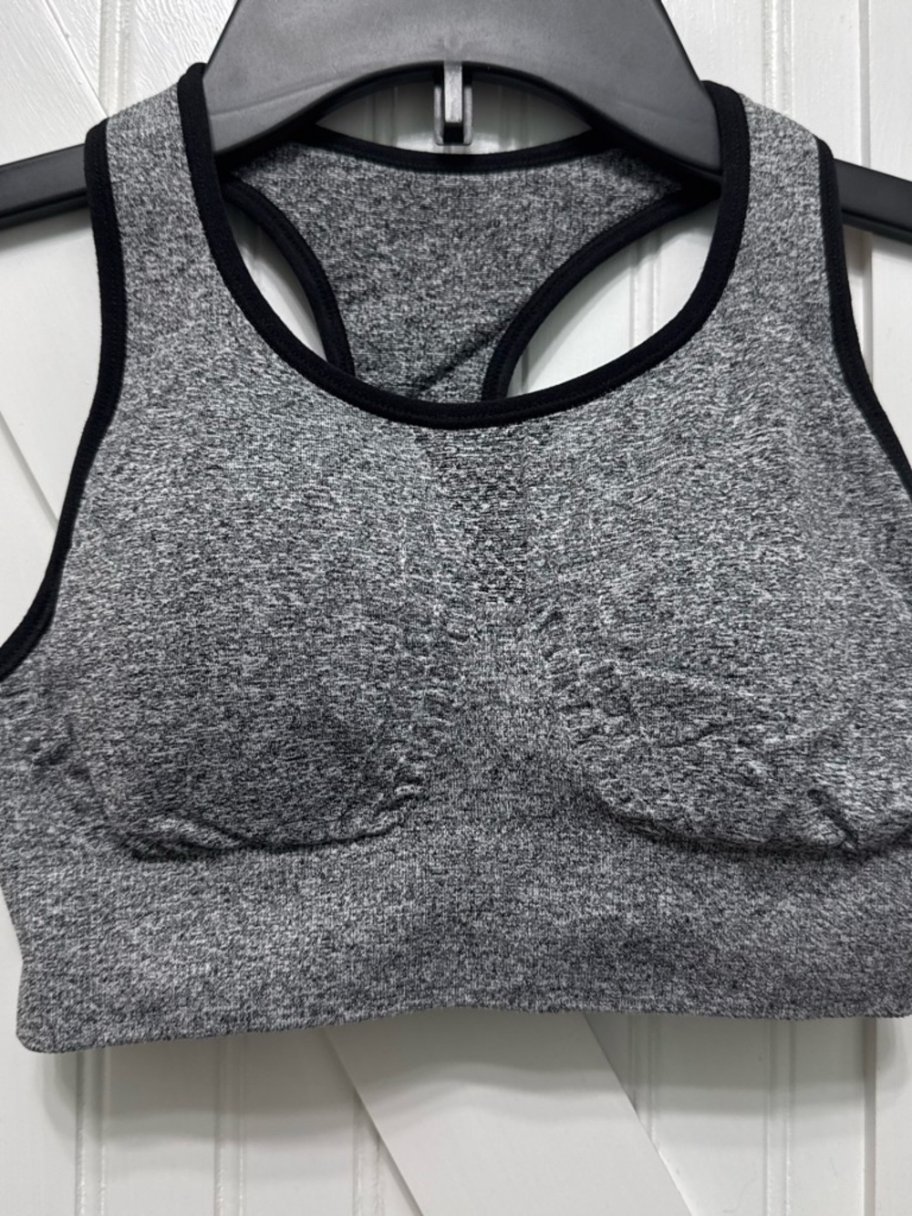 Shapermint Heathered Gray Sports Bralette with Black Trim